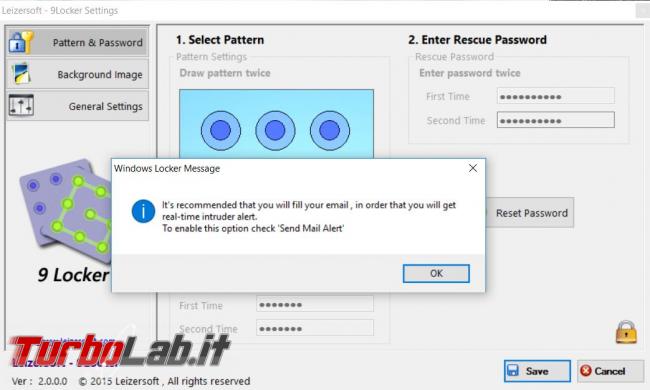 Bloccare schermata Windows Lock Pattern come smartphone