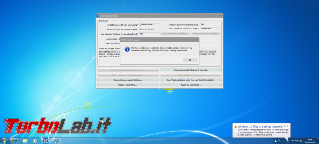 Bloccare Windows 10: guida impedire aggiornamento automatico PC Windows 7 Windows 8.1 tramite &quot;DisableOSUpgrade&quot; &quot;Gwx Control Panel&quot; - gwx control panel monitor mode