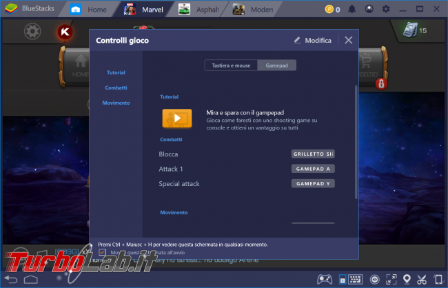BlueStacks: guida configurare tasti gioco (comandi gamepad oppure mouse tastiera) - zShot_Insider_1552841600