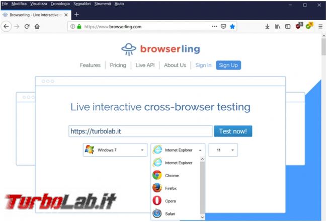 Browserling è browser virtuale online provare link sospetti