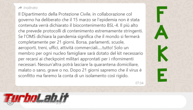bufala biocontenimento BSL-4 15 marzo - FrShot_1583822096