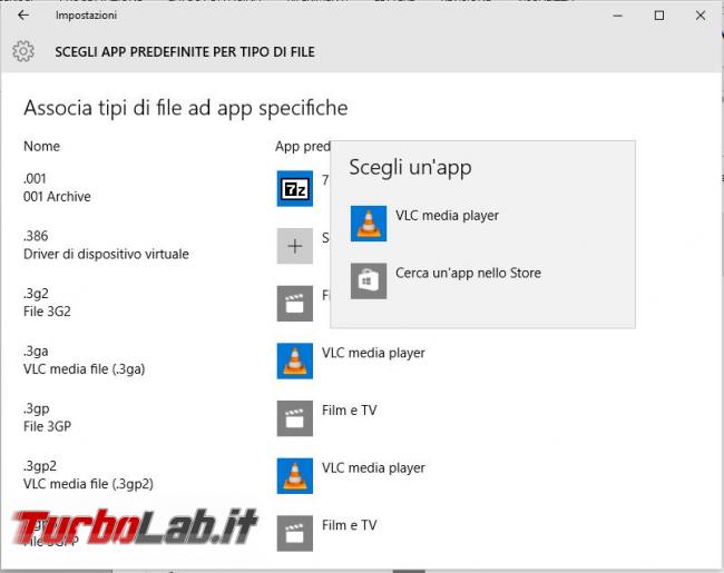 Cambiare app browser predefinito Windows 10