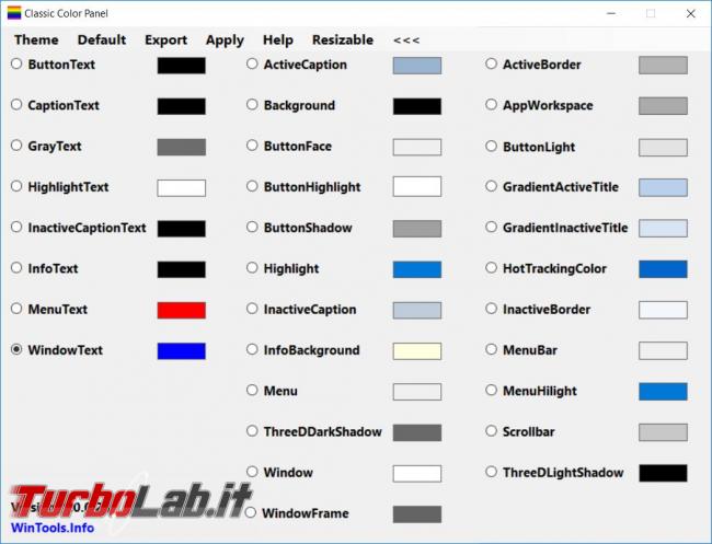 Cambiare carattere, dimensioni colori elementi utilizzati Windows 10