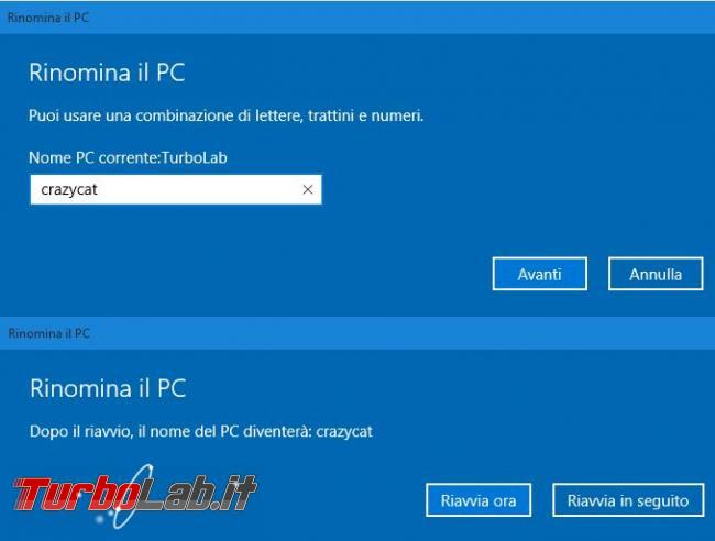Cambiare nome computer Windows 11