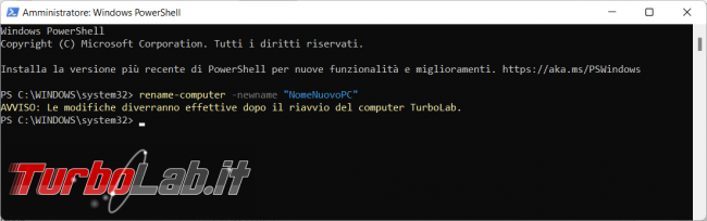 Cambiare nome computer Windows 11