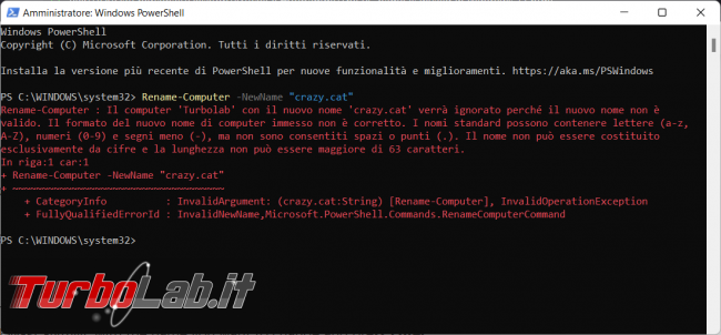 Cambiare nome computer Windows 11