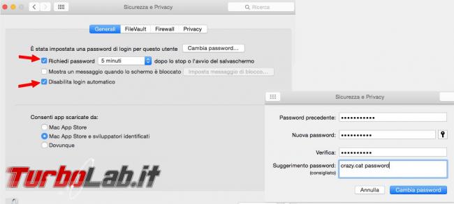 Cambiare nome password dell’account Mac OS X