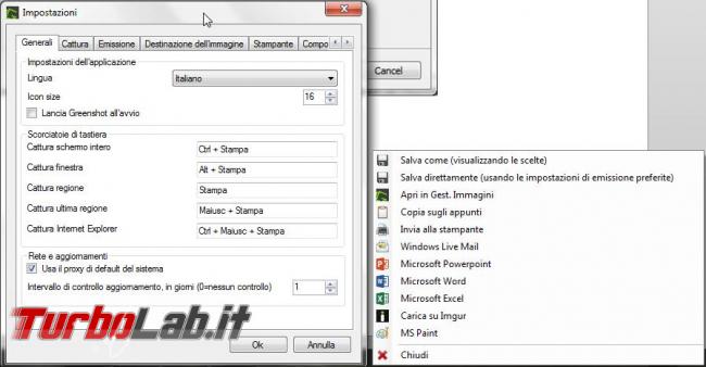 Cattura screenshot desktop Greenshot