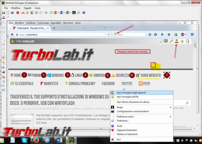 Cattura screenshot desktop Greenshot