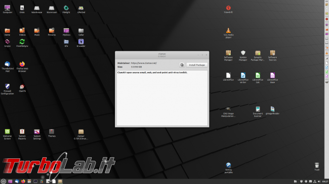 ClamAV: antivirus open-source, &quot;on demand&quot; protezione residente, Linux Mint
