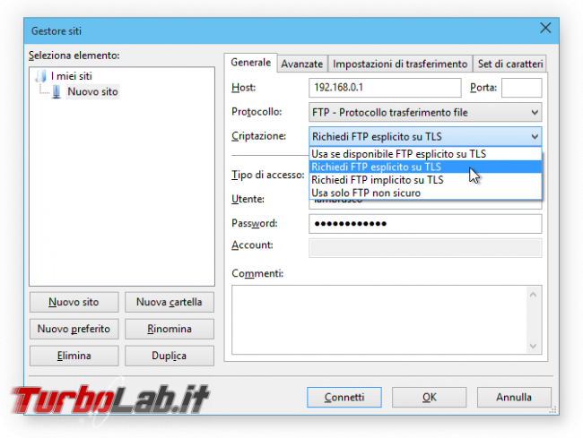 Client FTP (FileZilla), guida rapida - caricare scaricare file server FTP remoto - guida filezilla (4)