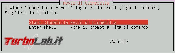 Clona sistema operativo hard disk Clonezilla