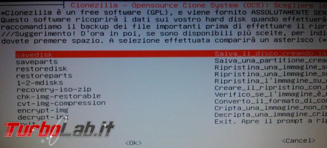 Clona sistema operativo hard disk Clonezilla