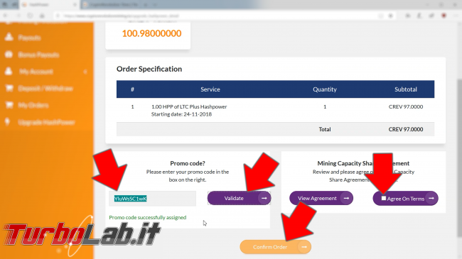 Cloud mining cos'è: video-guida completa iniziare subito (Bitcoin, Ethereum, Litecoin) - 16_buy_contract pic3
