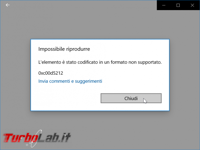 Codec video AV1 Windows 10: download ufficiale risolvere errore Impossibile riprodurre 0x10100c4 / 0xc00d5212 - zShotVM_1549217172