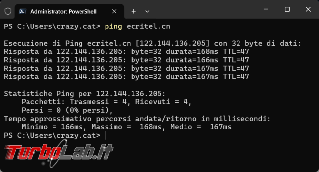 comando ping, come quando utilizzarlo se ci sono problemi rete