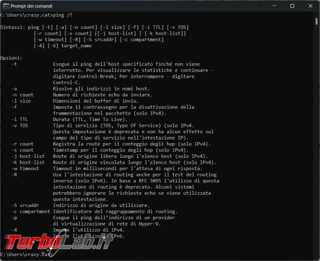 comando ping, come quando utilizzarlo se ci sono problemi rete
