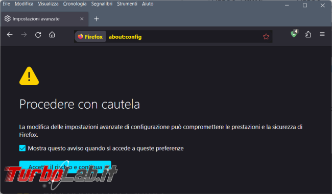 Come abilitare/disattivare pulsante estensioni barra strumenti Firefox 111