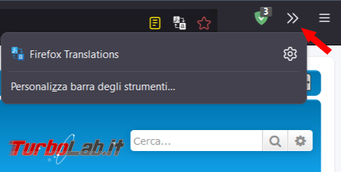 Come abilitare/disattivare pulsante estensioni barra strumenti Firefox 111