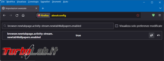 Come abilitare immagini sfondo nuova scheda Firefox