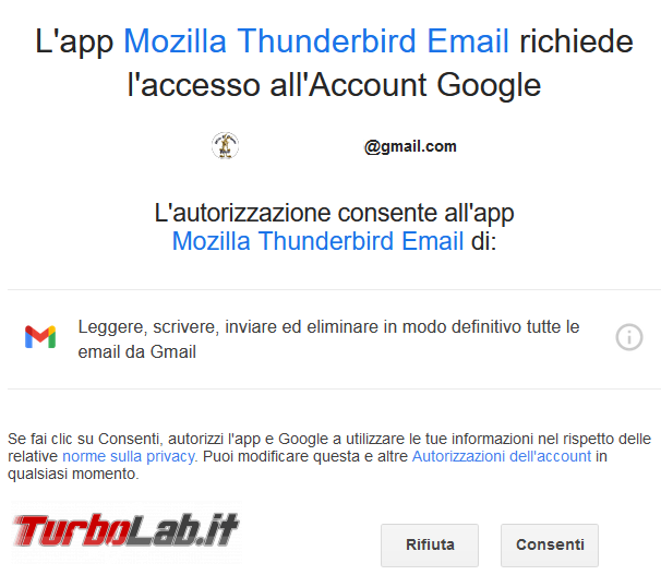 Come abilitare l’accesso Thunderbird Gmail tramite token OAuth 2.0