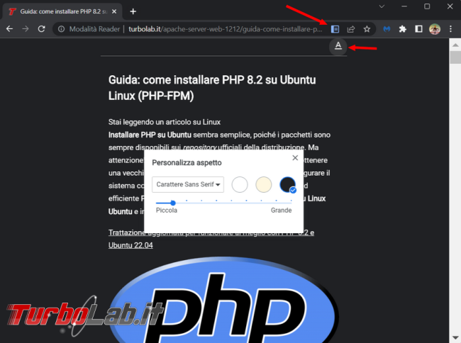 Come abilitare modalità lettura Chrome
