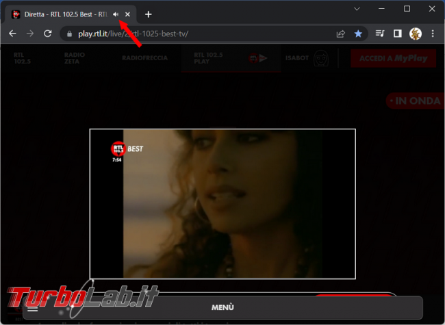 Come abilitare mute audio direttamente tab aperto Chrome