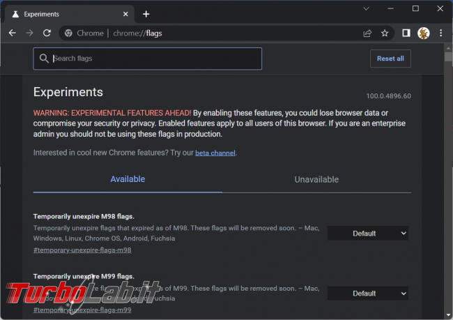 Come abilitare mute audio direttamente tab aperto Chrome