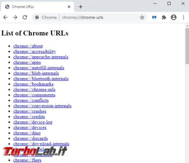 Come accedere pagine nascoste configurazione Chrome, Firefox Microsoft Edge