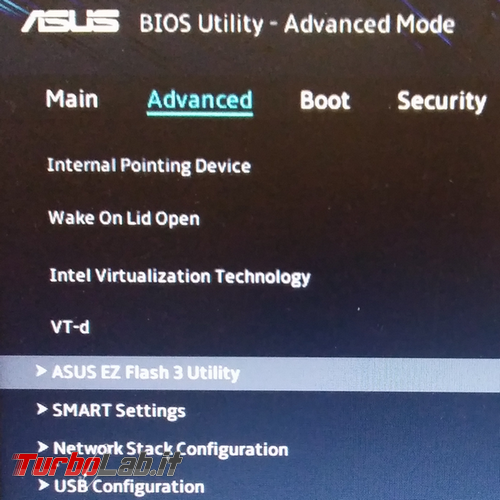 Come aggiornare BIOS UEFI Asus Vivobook X540MA