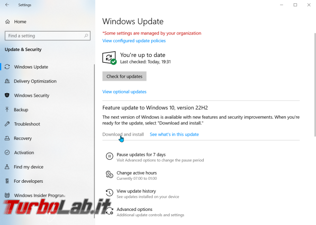 Come aggiornare subito Windows 10 22H2 Aggiornamento 2022, quando non si trova Windows Update