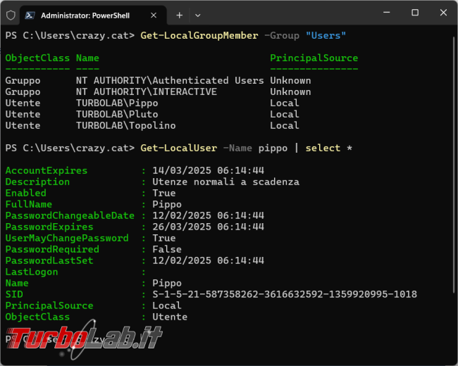 Come aggiungere account locale computer tramite PowerShell