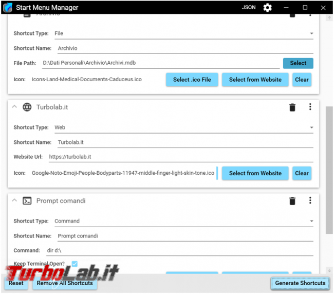 Come aggiungere collegamenti più ci servono menu start