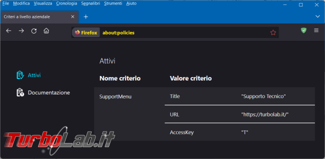 Come aggiungere link personalizzato menu Aiuto Firefox