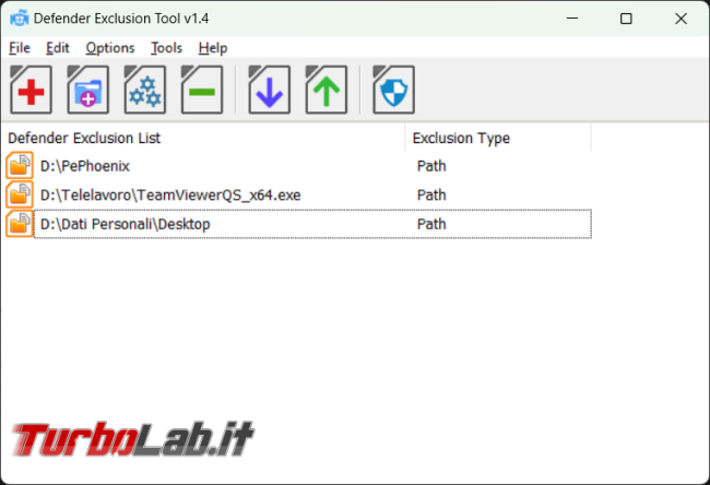 Come aggiungere più velocemente file cartelle lista esclusioni Microsoft Defender