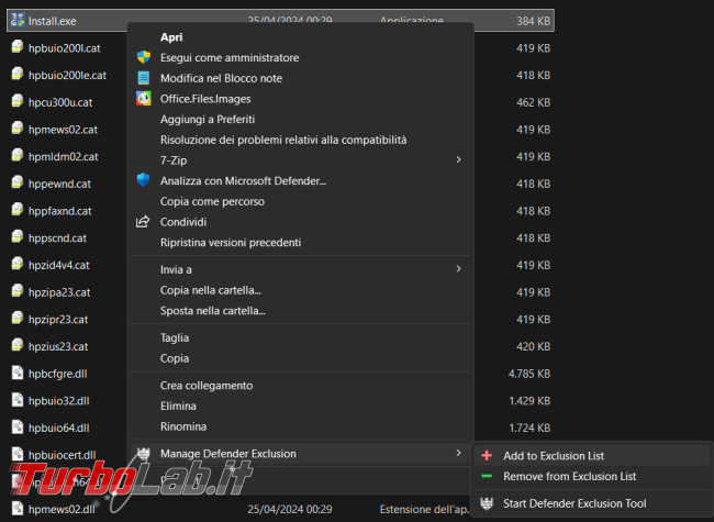 Come aggiungere più velocemente file cartelle lista esclusioni Microsoft Defender