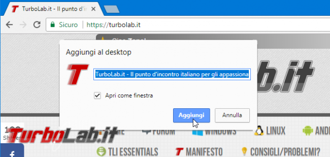 Come aggiungere siti web webapp Barra applicazioni Windows 10 Chrome, Edge Firefox