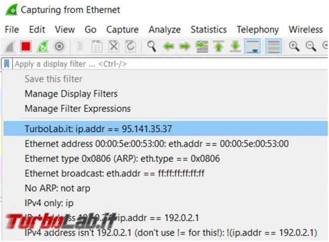 Come analizzare traffico rete Wireshark scoprire connessioni sospette indirizzi non sicuri