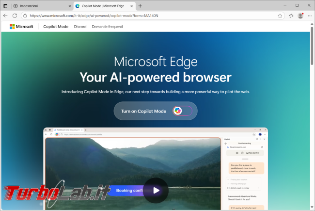 Come attivare modalità Copilot Microsoft Edge