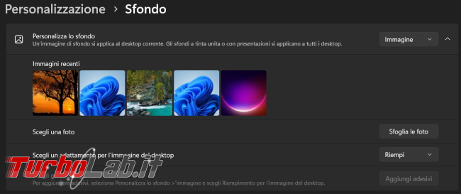 Come attivare stickers (adesivi) desktop Windows 11
