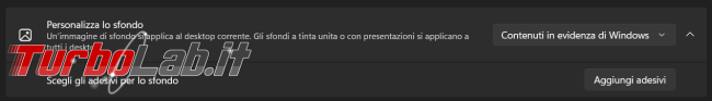 Come attivare stickers (adesivi) desktop Windows 11