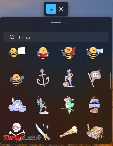 Come attivare stickers (adesivi) desktop Windows 11