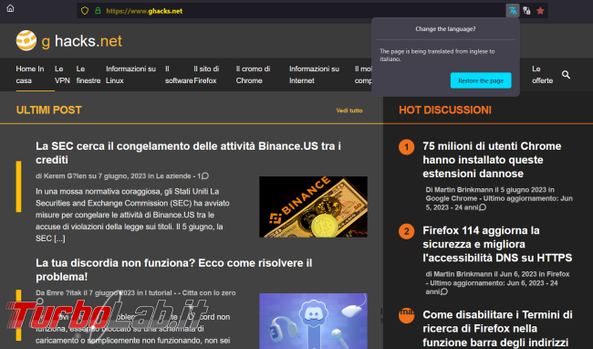 Come attivare traduttore integrato Firefox 114