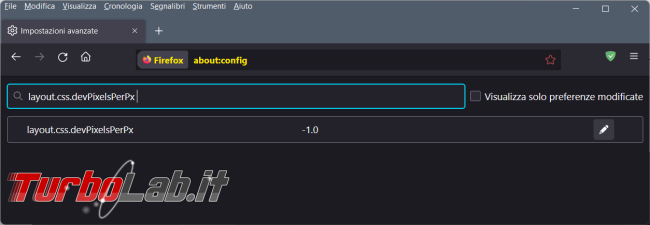 Come aumentare dimensione caratteri barra menu Firefox