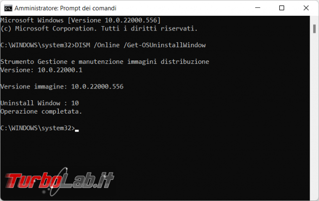 Come aumentare limite dieci giorni tornare versione precedente Windows