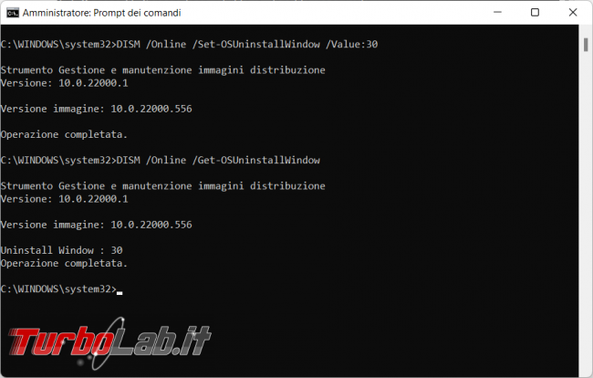 Come aumentare limite dieci giorni tornare versione precedente Windows
