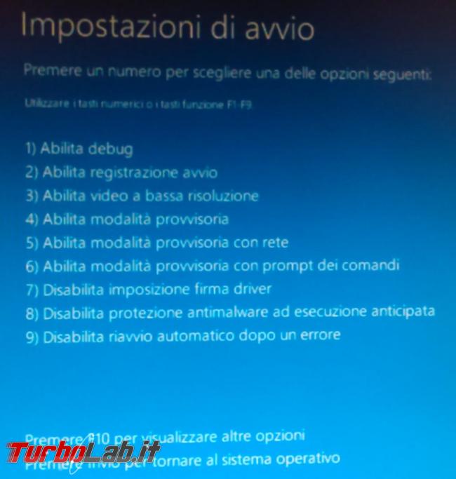 Come avviare computer modalità provvisoria Windows 10