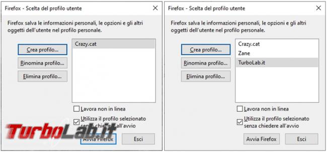 Come avviare più profili Firefox configurazione diversa