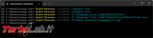 Come avviare processi Start-Process PowerShell