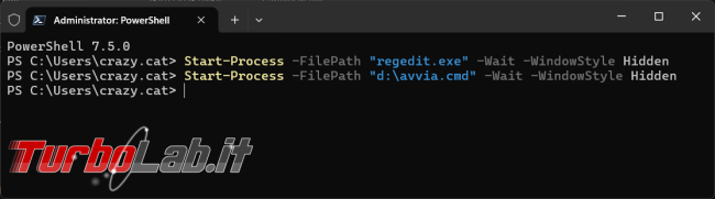 Come avviare processi Start-Process PowerShell